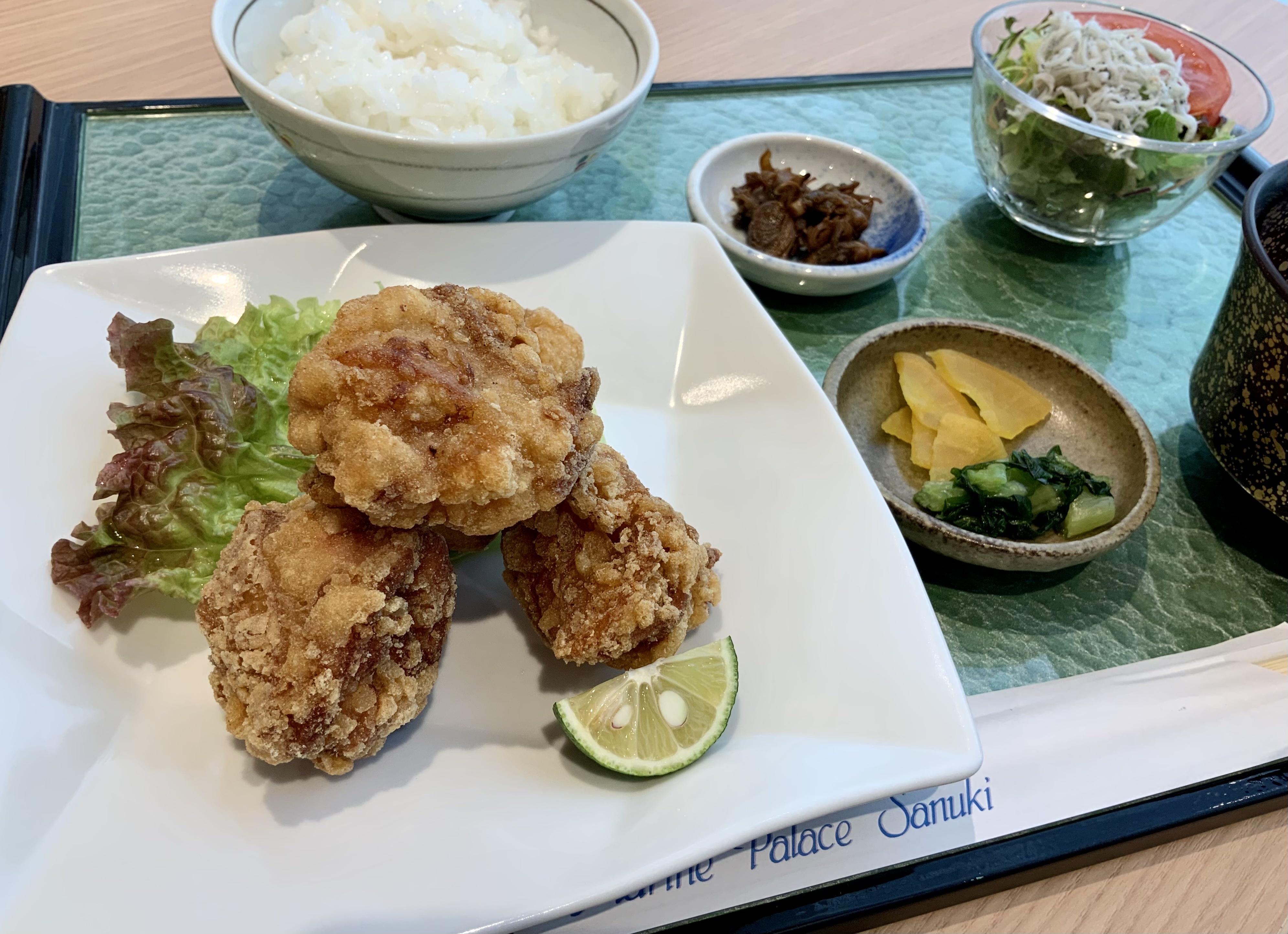 若鶏竜田揚げ＆庵治産しらすサラダ